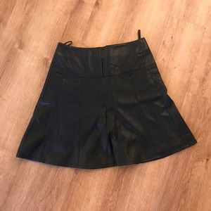 Leather mini skirt
